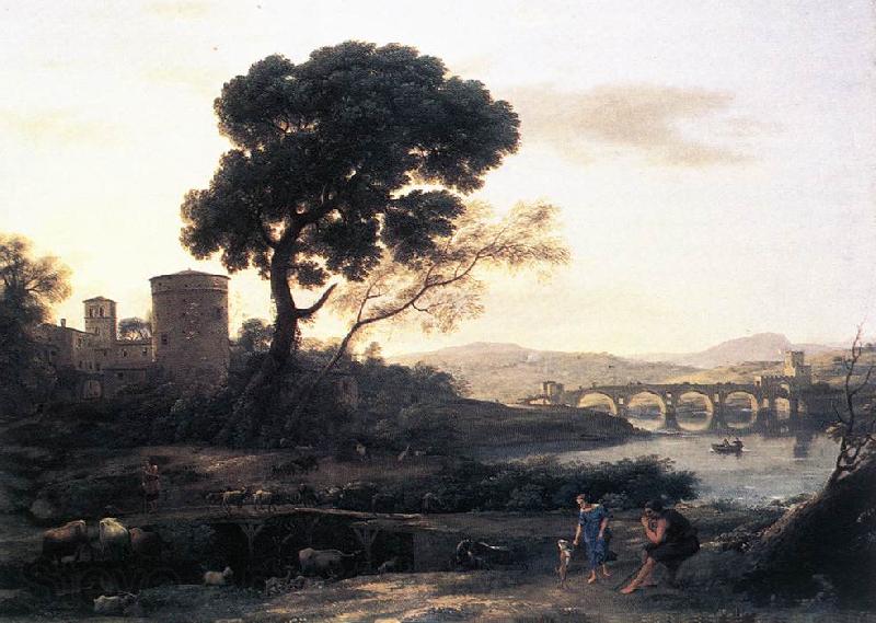 Claude Lorrain Landscape with Shepherds   The Pont Molle fgh Norge oil painting art